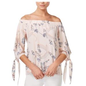BAR III Pink Off the Shoulder Blouse